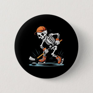 Skeleton Ice Hockey Halloween Costume  6 Cm Round Badge