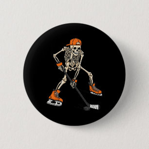 Skeleton Ice Hockey Halloween Costume Gift For Men 6 Cm Round Badge