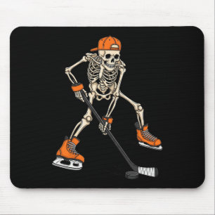 Skeleton Ice Hockey Halloween Costume Gift For Men Mouse Pad