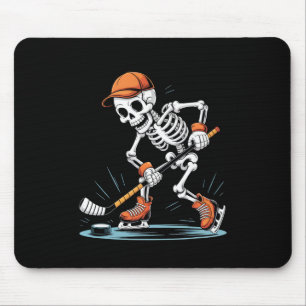 Skeleton Ice Hockey Halloween Costume Mouse Pad