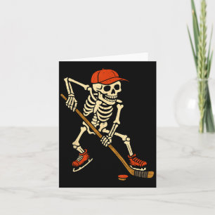 Skeleton Ice Hockey Halloween Costume Spooky Sport Card