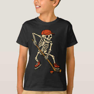 Skeleton Ice Hockey Halloween Costume Spooky Sport T-Shirt