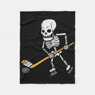 Skeleton Ice Hockey Halloween Costume Spor Men Boy Fleece Blanket