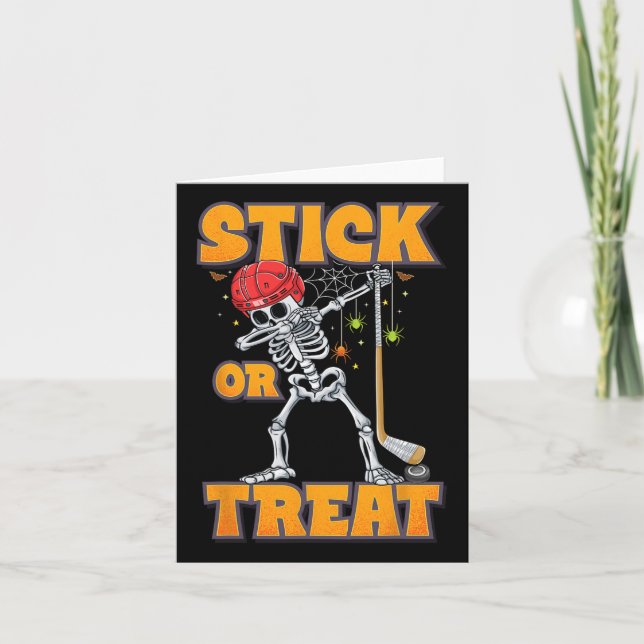 Skeleton Ice Hockey Player Halloween Costume Boys  Card (Front)