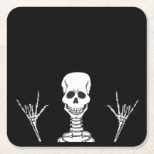 Skeleton ILY paper coasters