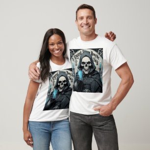 skeleton in a cloak of dihydrogen monoxide (water) T-Shirt