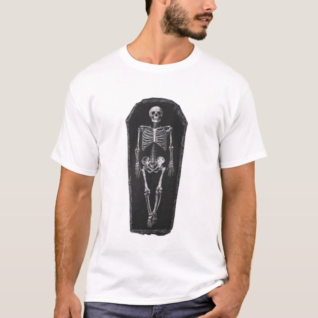 Skeleton in A Coffin T-Shirt (Front)