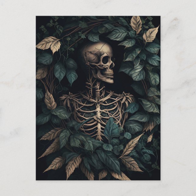 Skeleton in Plants Postcard (Front)