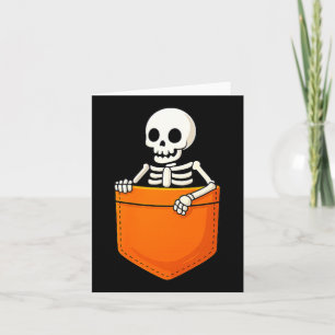 Skeleton In Poc Halloween Spooky Funny Skull Card