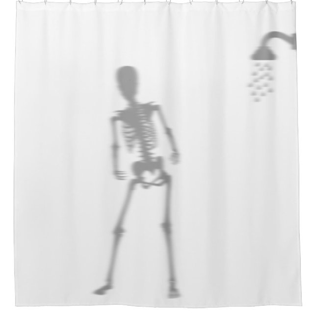 Skeleton In Shower Scary Silhouette Shadow Creepy Shower Curtain (Front)