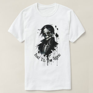 Skeleton Ink Splatter" Bad To The Bone "T-Shirt T-Shirt