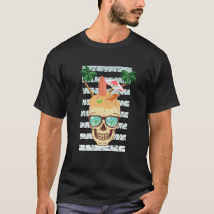 skeleton island beach skull vintage summer T-Shirt