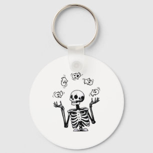 Skeleton Juggling Ghosts Funny Halloween Costume _ Key Ring