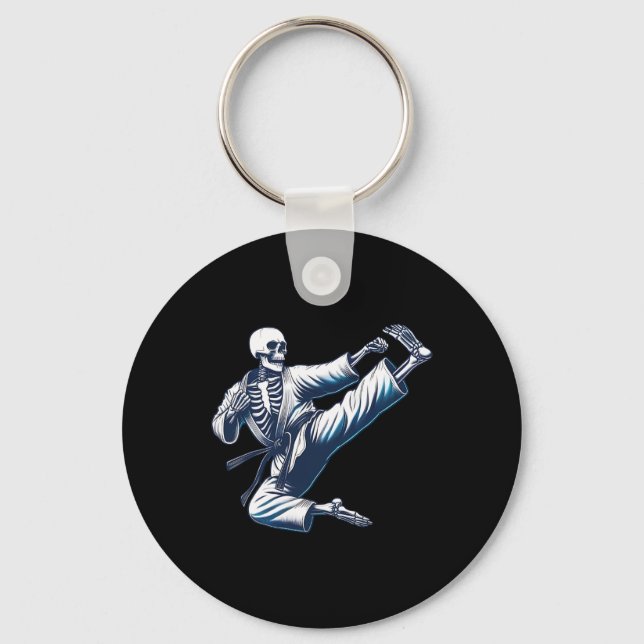 Skeleton Karate Kick Martial Arts Kickboxing Mma F Key Ring (Front)