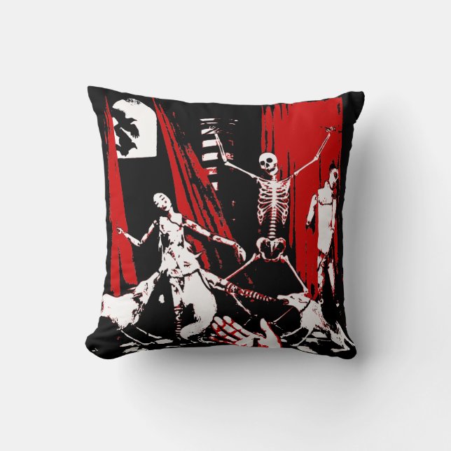 Skeleton Key Pillow - Red (Front)