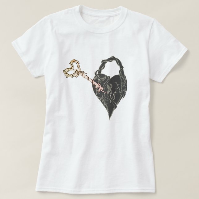 Skeleton Key to My Locked Heart T-Shirt (Design Front)