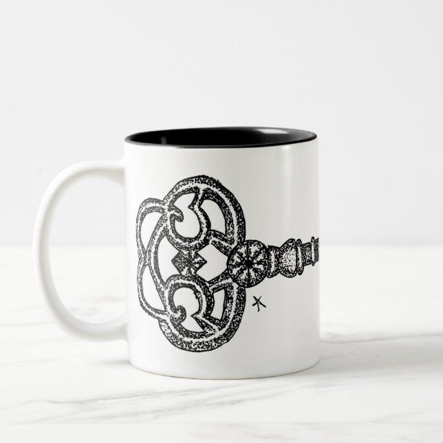 Skeleton Key Two-Tone Coffee Mug (Left)