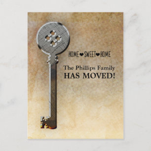Skeleton Key-We Have Moved New Home Announcement Postcard