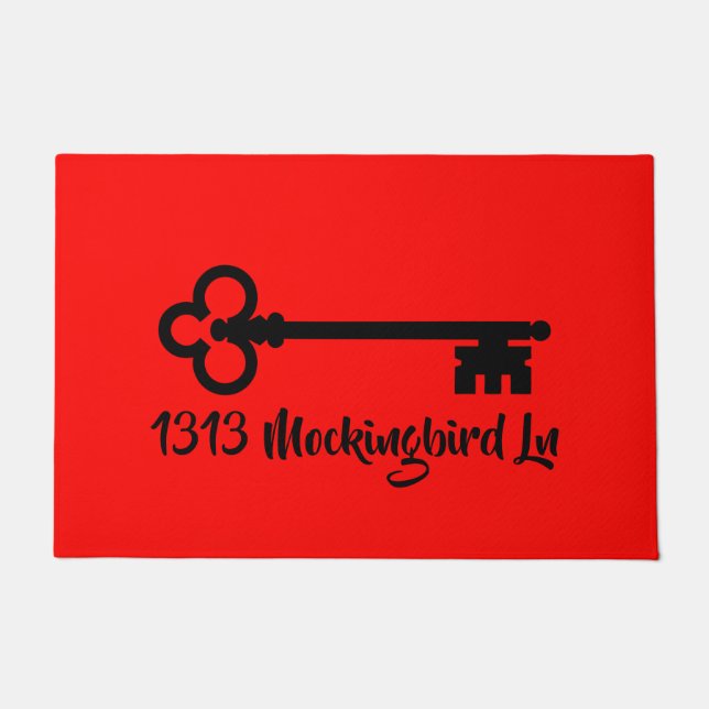 Skeleton Key Your Text and Colour Doormat (Front)