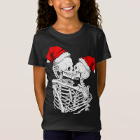 Skeleton Kissing Christmas Pajama Cool Skull Bones