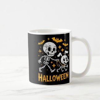 Skeleton Leads Dog Funny Skull Pet For Halloween C Coffee Mug