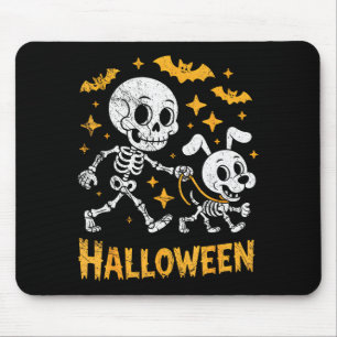 Skeleton Leads Dog Funny Skull Pet For Halloween C Mouse Pad