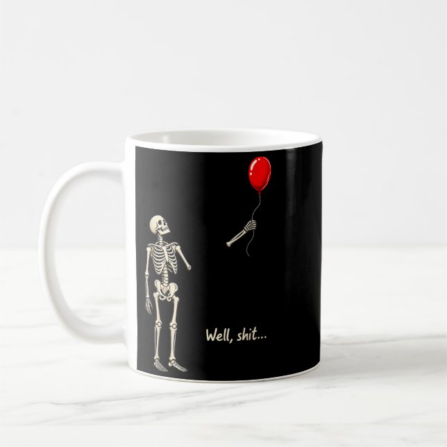 Skeleton Lost Balloon Stuff Funny Saying Quote Men Coffee Mug (Left)