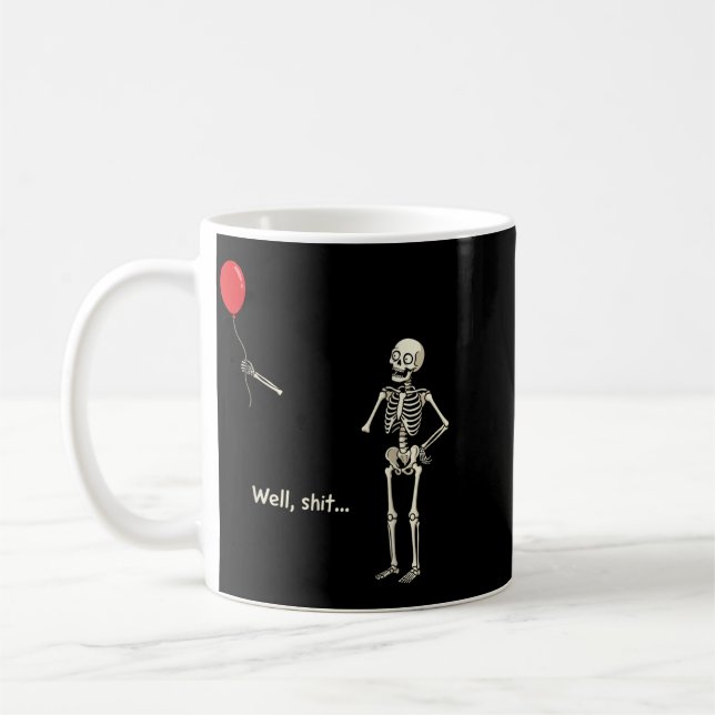 Skeleton Lost Balloon Stuff Skeleton Funny Coffee Mug (Left)