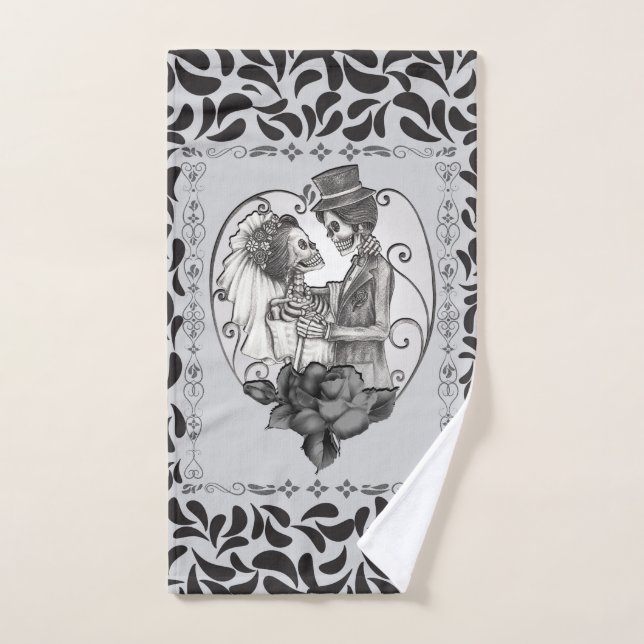 Skeleton Love Couple Marriage Dance Bath Towel Set (Hand Towel)