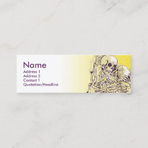 SKELETON LOVE green Mini Business Card