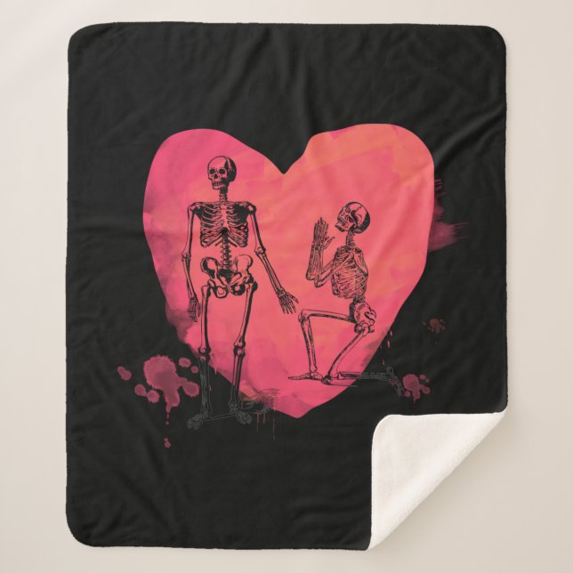 Skeleton Love Sherpa Blanket (Front)