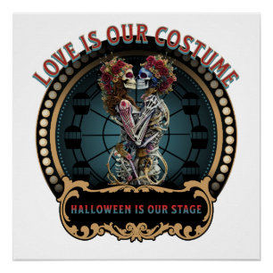 Skeleton Lovers Gift Womens Halloween Poster