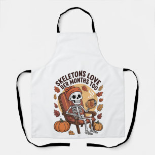 Skeleton Loves Ber Months Too Spooky Apron
