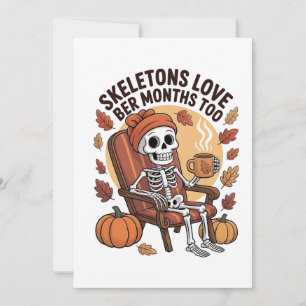 Skeleton Loves Ber Months Too Spooky Thank You Card