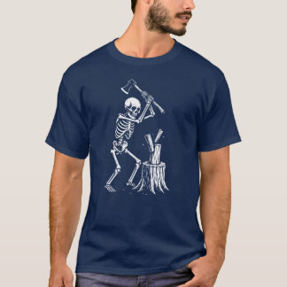 Skeleton Lumberjack Silhouette T-Shirt