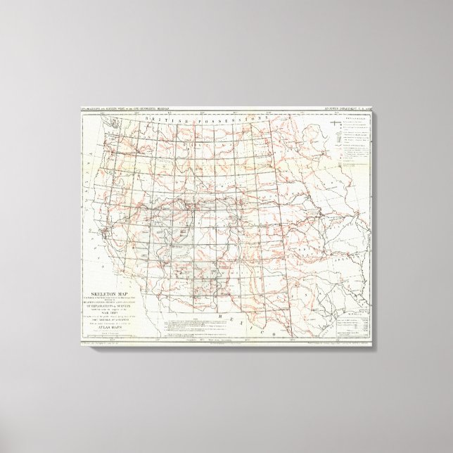 Skeleton Map Canvas Print (Front)