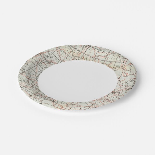 Skeleton Map Paper Plate (Angled)