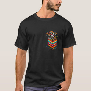 Skeleton Mariachi Band Serape Pocket Cinco De Mayo T-Shirt