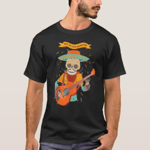 Skeleton Mariachi With Guitar Dia De Los Muertos T-Shirt