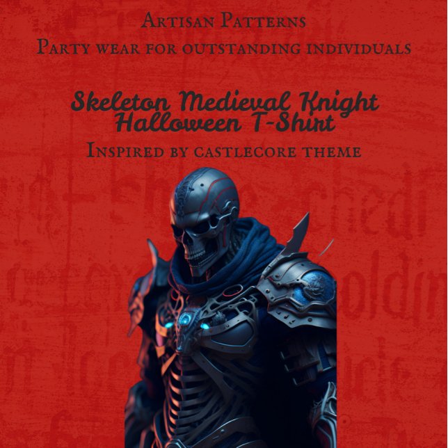 Skeleton Mediaeval Knight Halloween T-Shirt (Creator Uploaded)