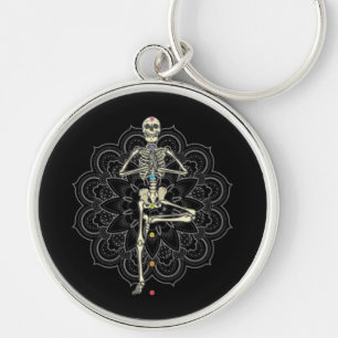 Skeleton Meditating - Yoga Position Key Ring