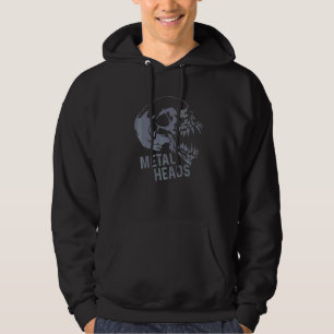 Skeleton Metal Heads For Death Metal And Heavy Mu Hoodie