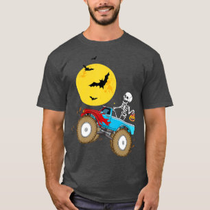 Skeleton Monster Truck Moon Candy Toddler Boy Hall T-Shirt