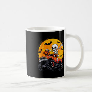 Skeleton Monster Truck Moon Pumpkin Halloween Boys Coffee Mug
