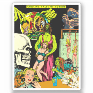 Skeleton Monsters Witch Altered Art Horror Collage