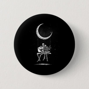Skeleton Moon Band Tees - Rock And Roll Concert Gr 6 Cm Round Badge