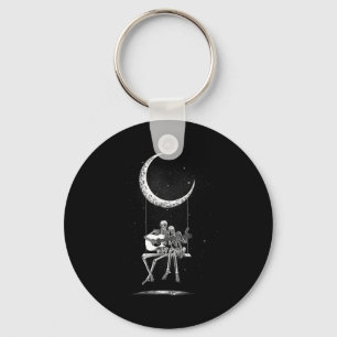 Skeleton Moon Nd Tees - Rock And Roll Concert Grap Key Ring