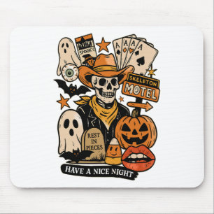 Skeleton Motel Rest In Pieces Have A Nice Night Mouse Pad