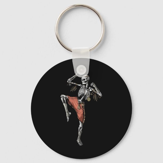 Skeleton Muay Thai Boxing Karate Kickboxing Martia Key Ring (Front)