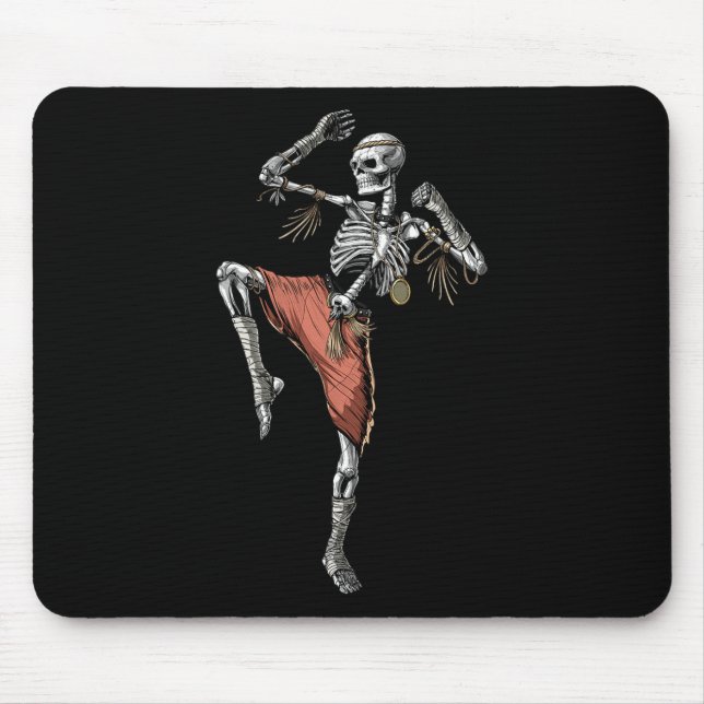 Skeleton Muay Thai Boxing Karate Kickboxing Martia Mouse Pad (Front)